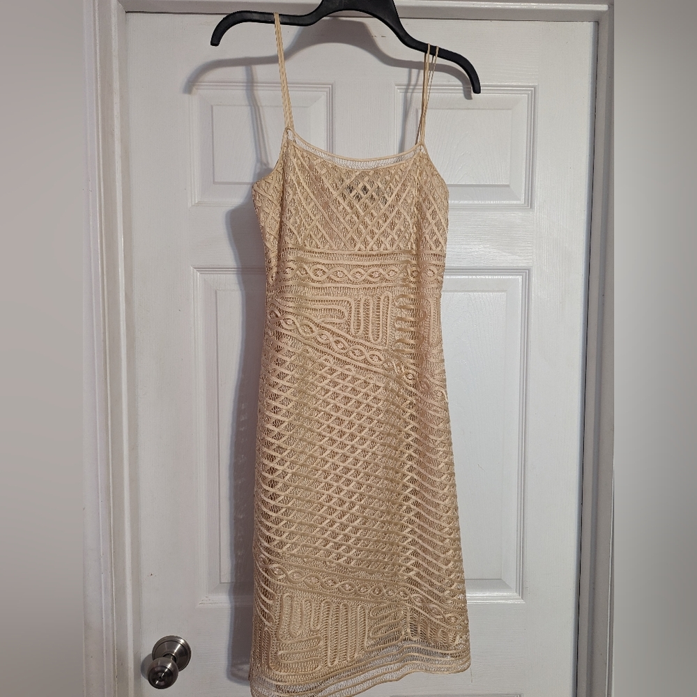 Dana Buchman Cream Crochet Midi Dress